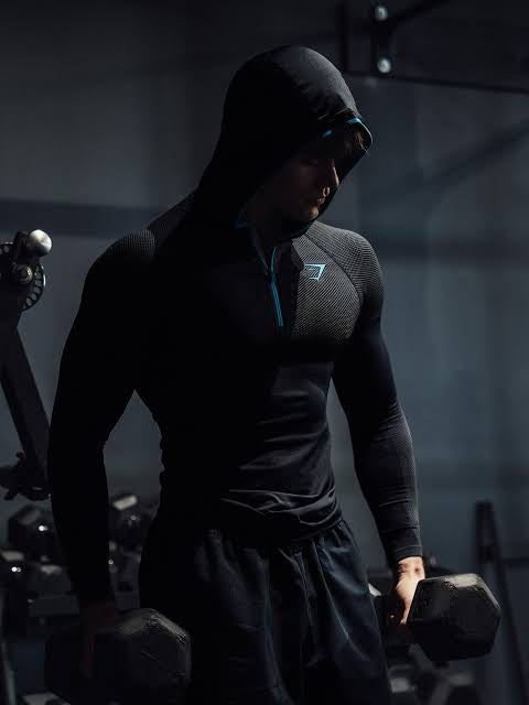 Gymshark Onyx 5.0 Seamless Hoodie Black/Onyx Grey
